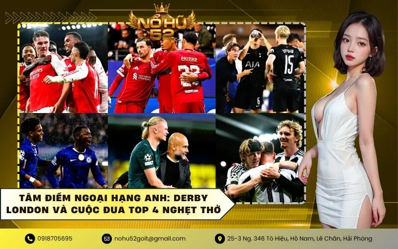 Tâm điểm Ngoại hạng Anh Derby London và cuộc đua Top 4 nghẹt thở